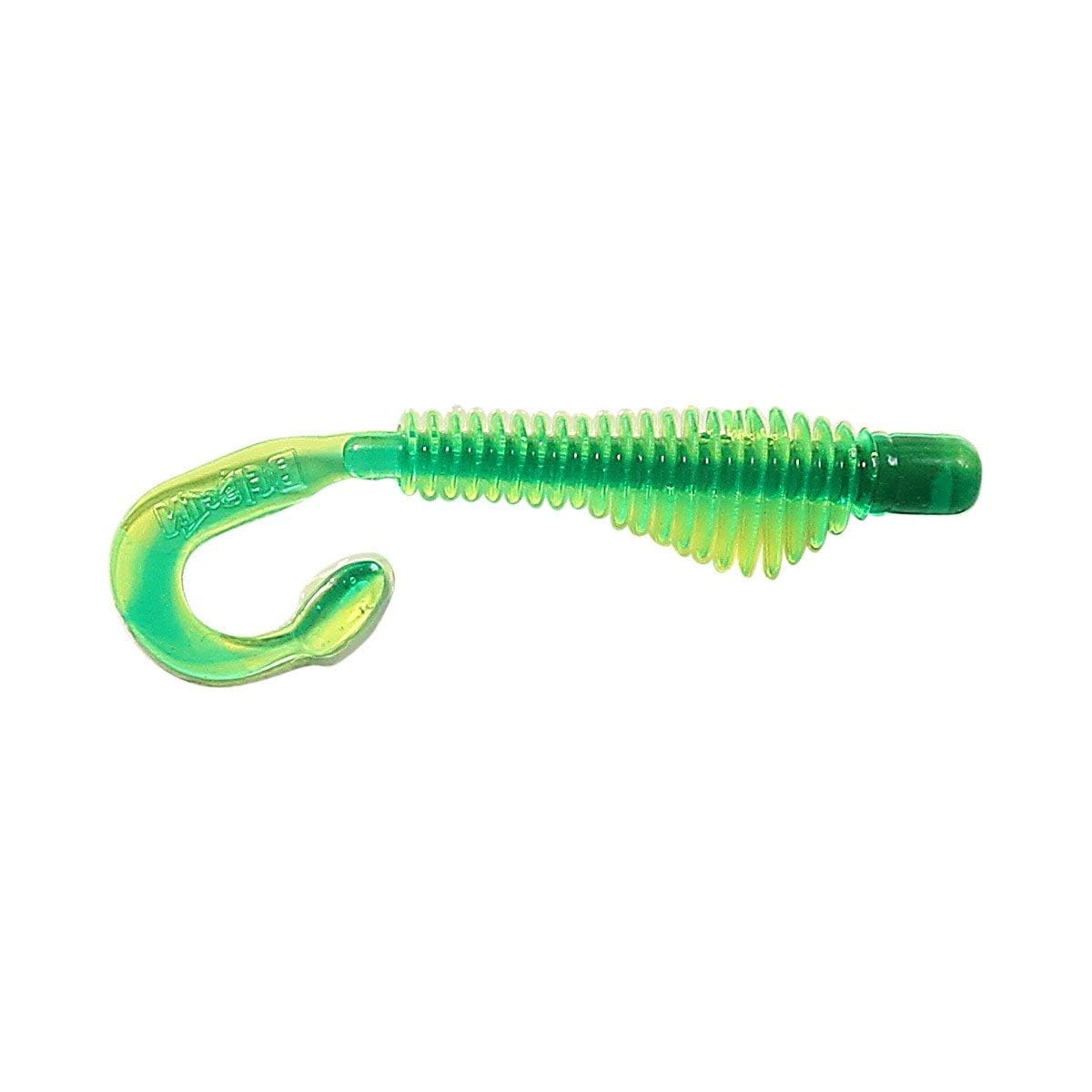 Authenx Moxi chartreuse/green core lure for slow-speed action in clear water.