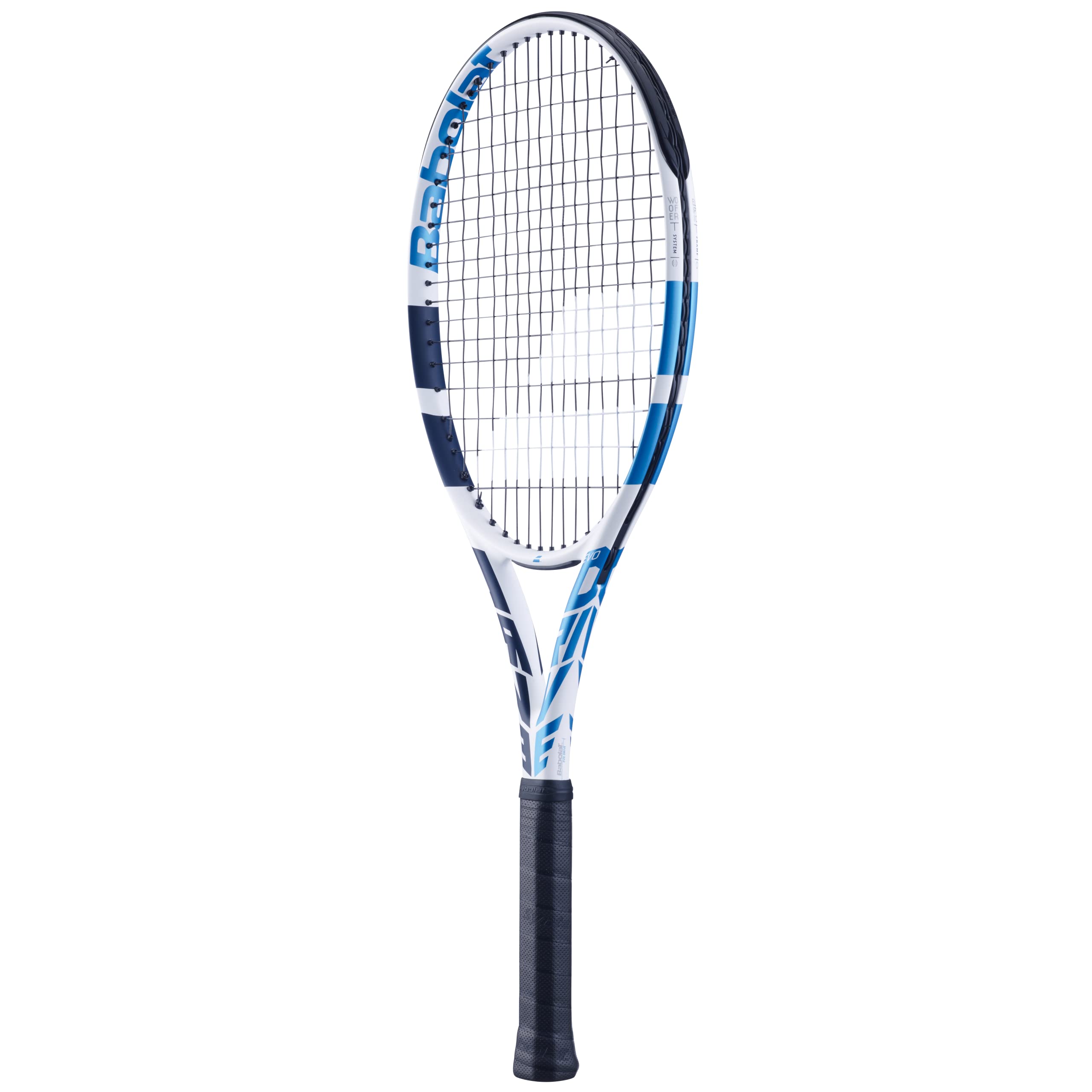 Babolat Evo Drive Women racket with Woofer System offers enhanced feel.
