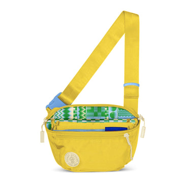 Baboon to the Moon fanny pack in amber, full-size 3L worn on the body for hands-free use