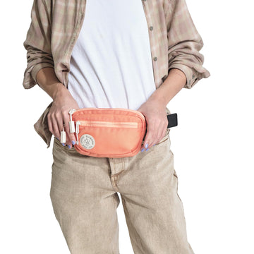 Baboon to the Moon fanny pack Stardust lining closeup showing water-repellence