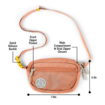 Baboon to the Moon fanny pack with YKK zipper detail showing durable hardware