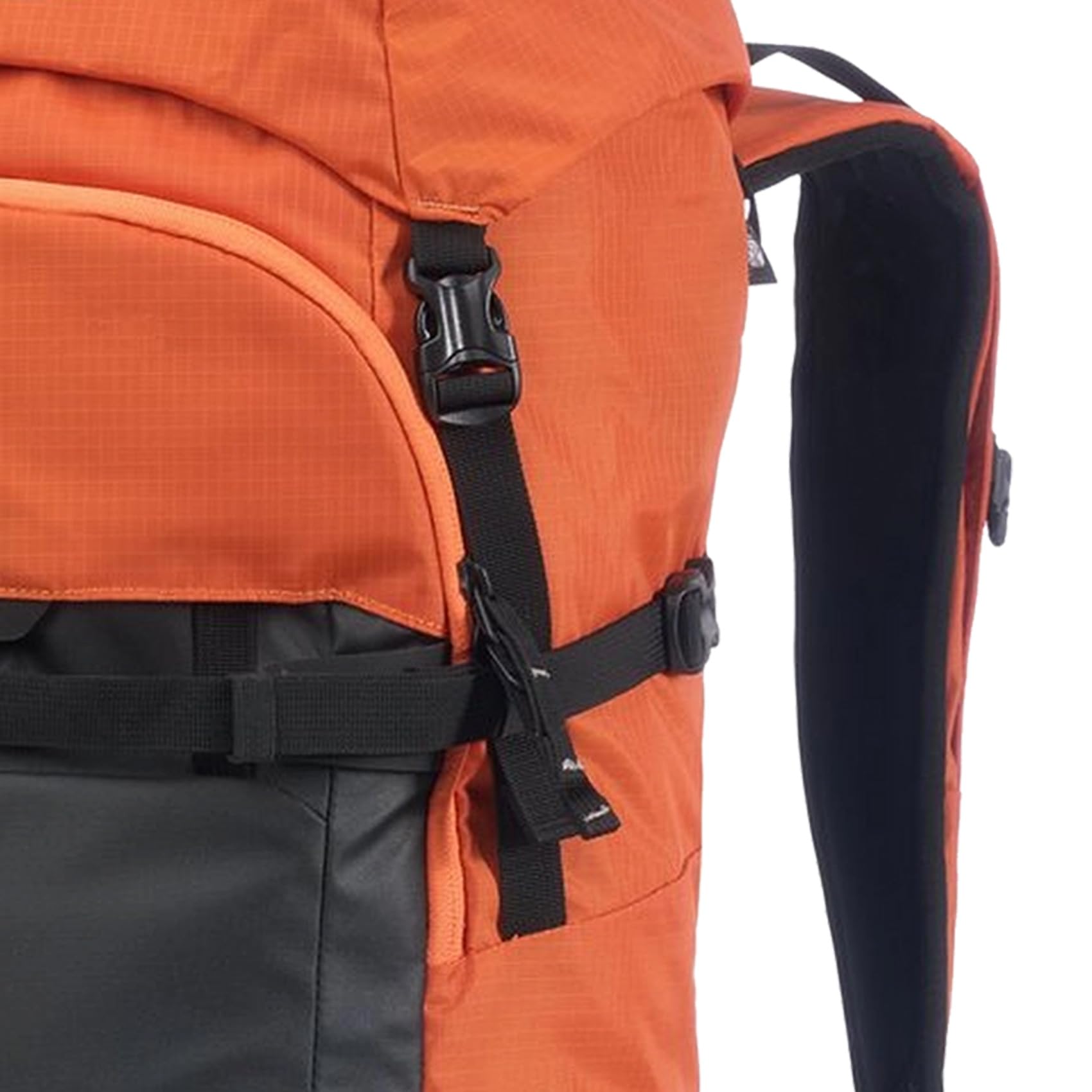 Backcountry Access Stash 40 orange back-strap detail for secure carry