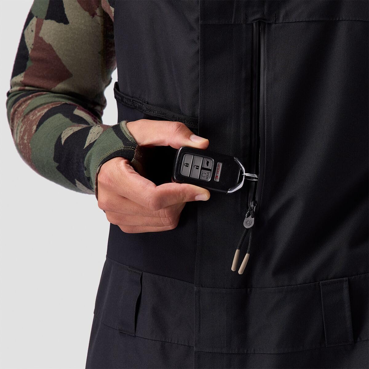 Backcountry Cottonwoods GORE-TEX Shell Bib Pant material detail with recycled fabrics