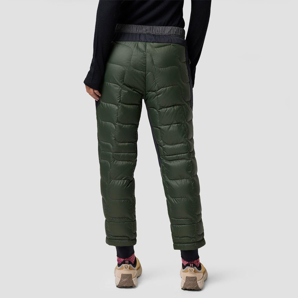 Backcountry Waas Allied Down Pant Ivy back view demonstrates streamlined fit for movement