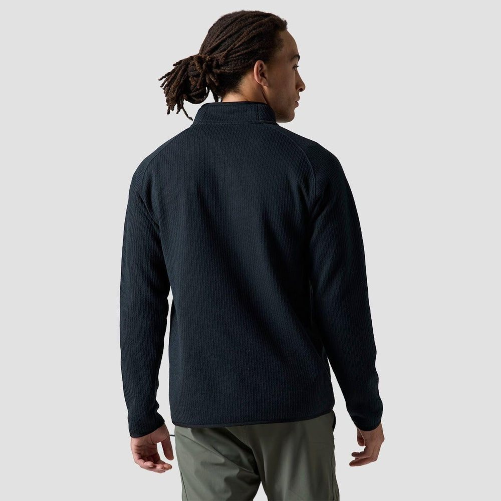Backcountry Wander Sweater Fleece mock-neck close-up showing warmth and fit.