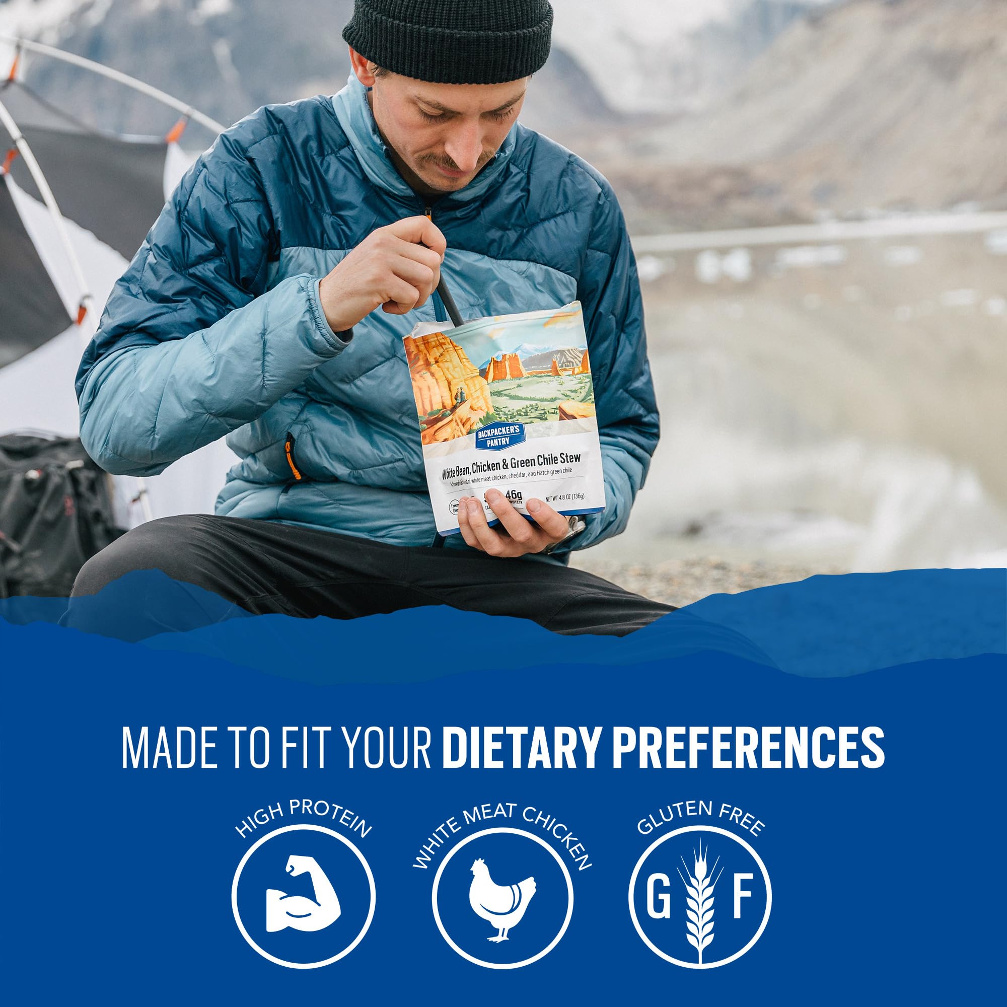 Backpacker's Pantry backpacking hike-snack—protein-rich option to refuel mid-day.