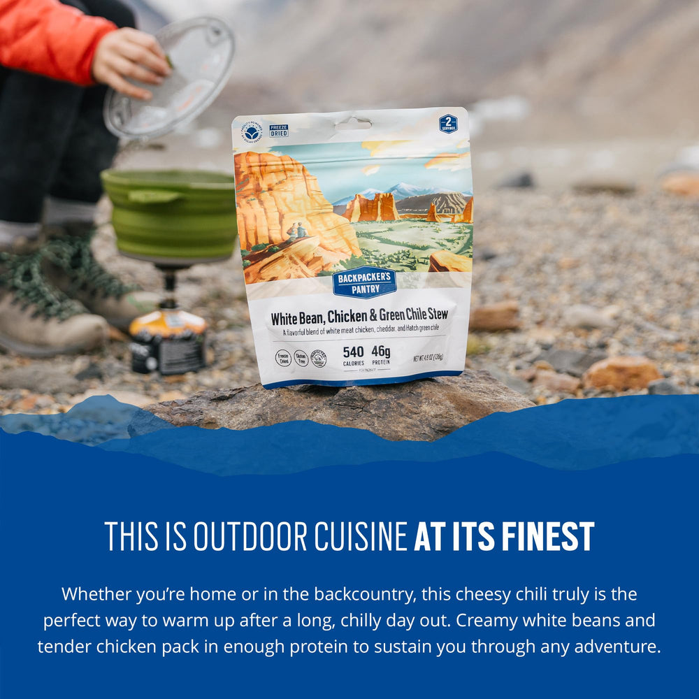 Backpacker's Pantry camping dining setup—campfire or stove-ready savory nourishment.