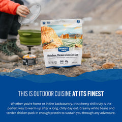 Backpacker's Pantry camping dining setup—campfire or stove-ready savory nourishment.