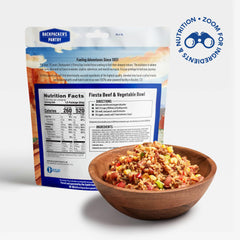 Fiesta Beef and Vegetable Bowl ready-to-eat serving for camping adventures