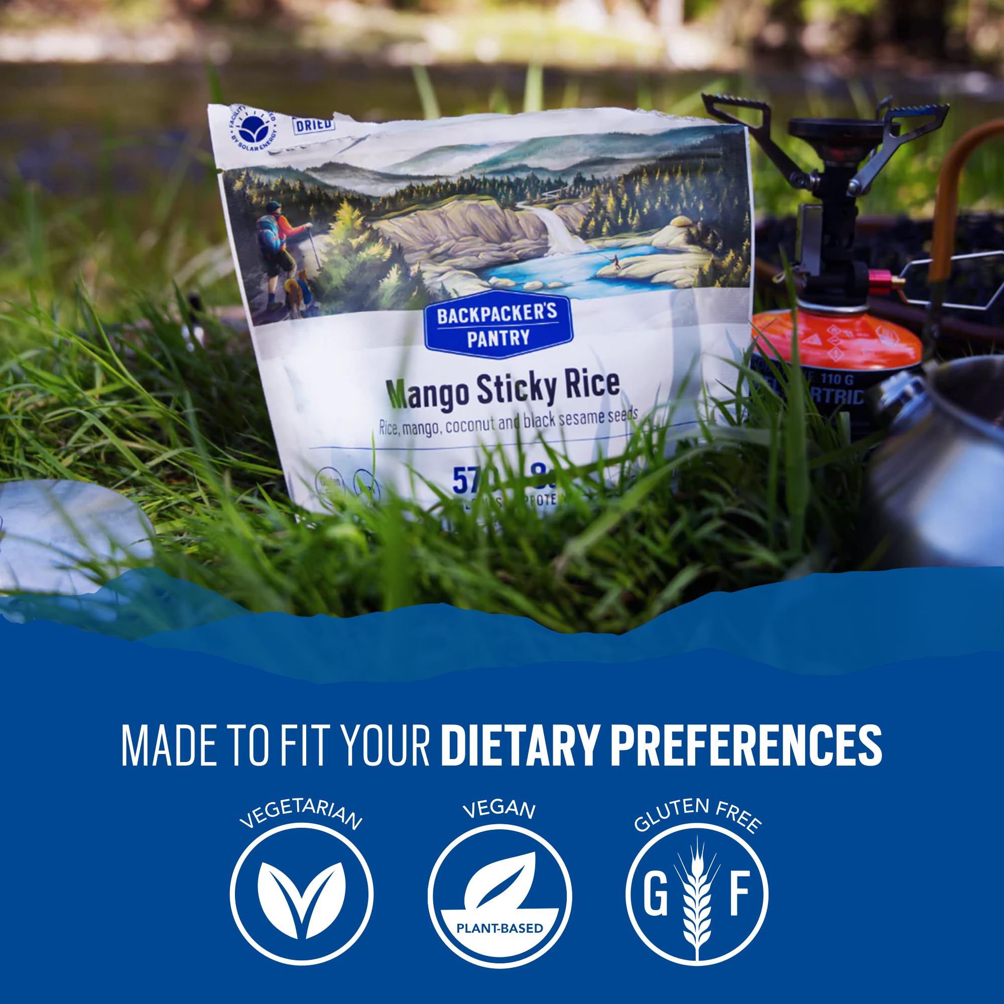 Backpacker's Pantry Mango Sticky Rice vegan and gluten-free option for dietary needs.