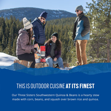 Backpacker's Pantry Three Sisters Stew cooking steps image—boil water for a quick camp meal.