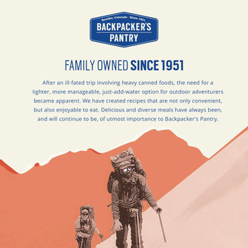 Backpacker's Pantry Three Sisters Stew serving idea—protein-packed camp meal.