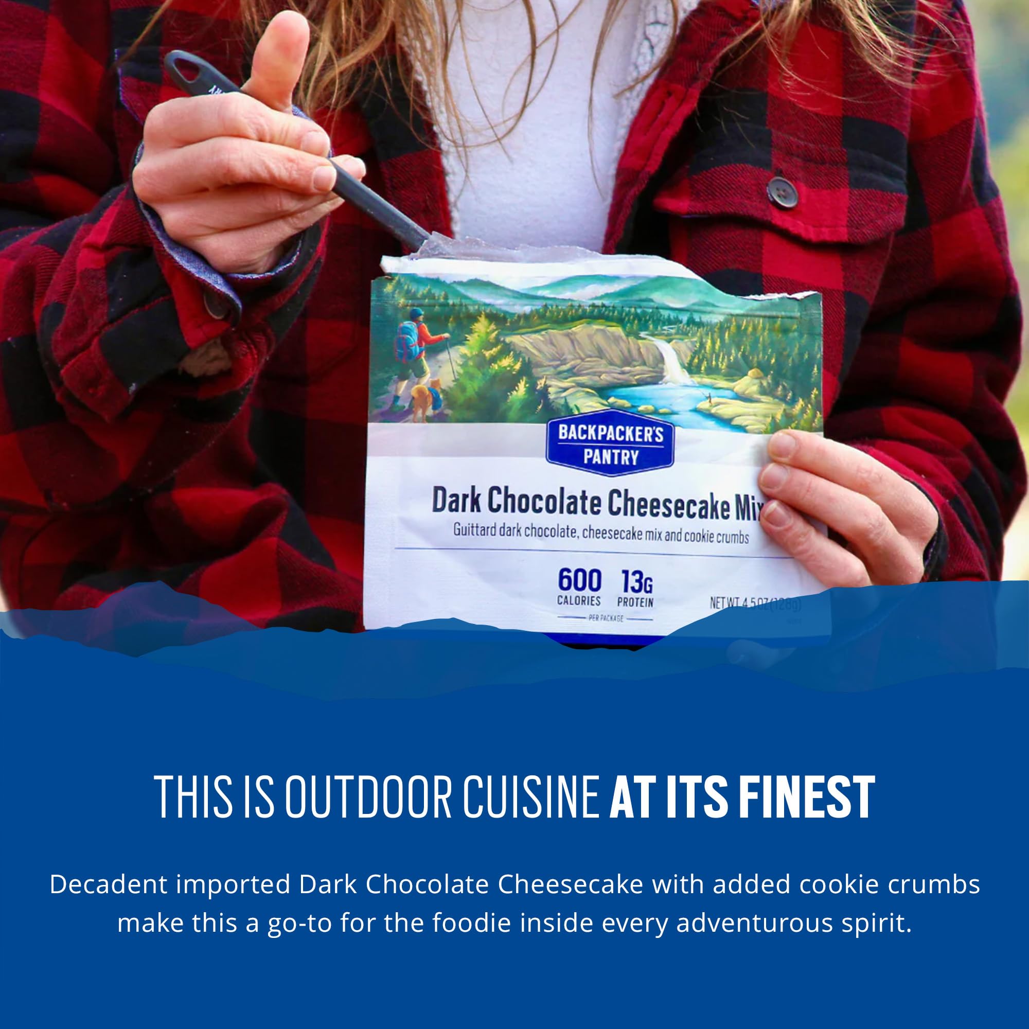 Backpacker's Pantry two-serving pouch opened as a shareable backcountry treat