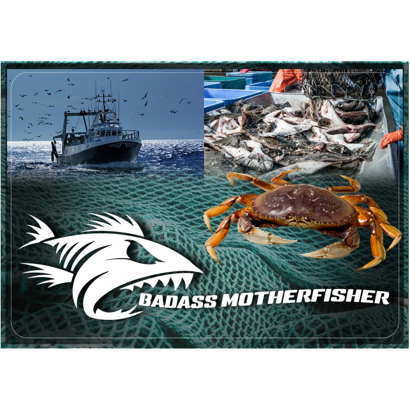 In-use view of BADASS MOTHERFISHER for crabbing at sea