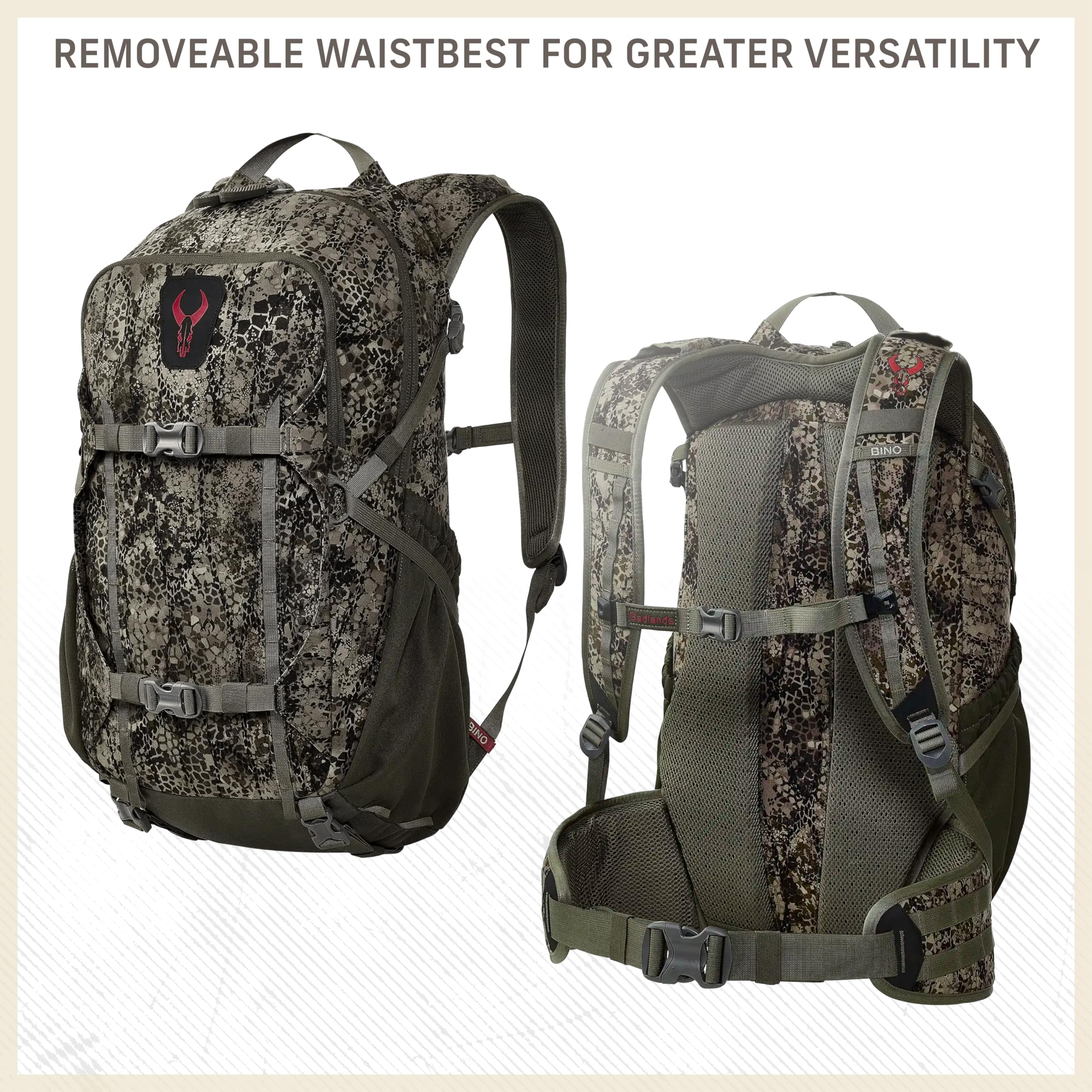 Badlands ATX16 pack fabric and internal frame detail emphasizes rugged resilience and structure.