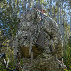 Badlands ATX 25 pack side compression straps secure loads during rugged treks.