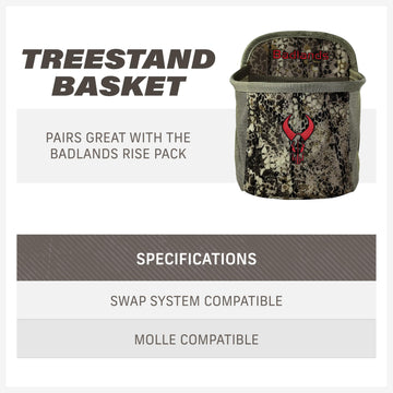 Badlands basket in-use from platform to bag, quick deployment.