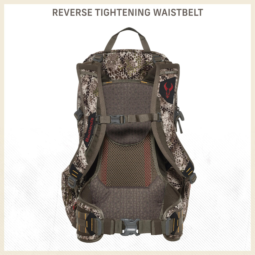 Badlands Diablo VT MOLLE system allows quick attachment of extra gear.