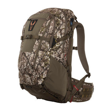 Badlands MRK 2 Pack front view shows rugged hunting backpack ready for rough terrain.