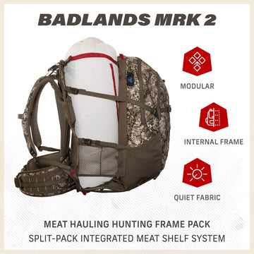 Badlands MRK 2 Pack meat-hauling-system supports efficient field meat transport.