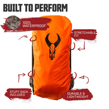 Badlands blaze-orange rain cover boosts visibility while protecting your hunting pack.