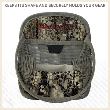 Badlands treestand gear secured during movement with internal frame.