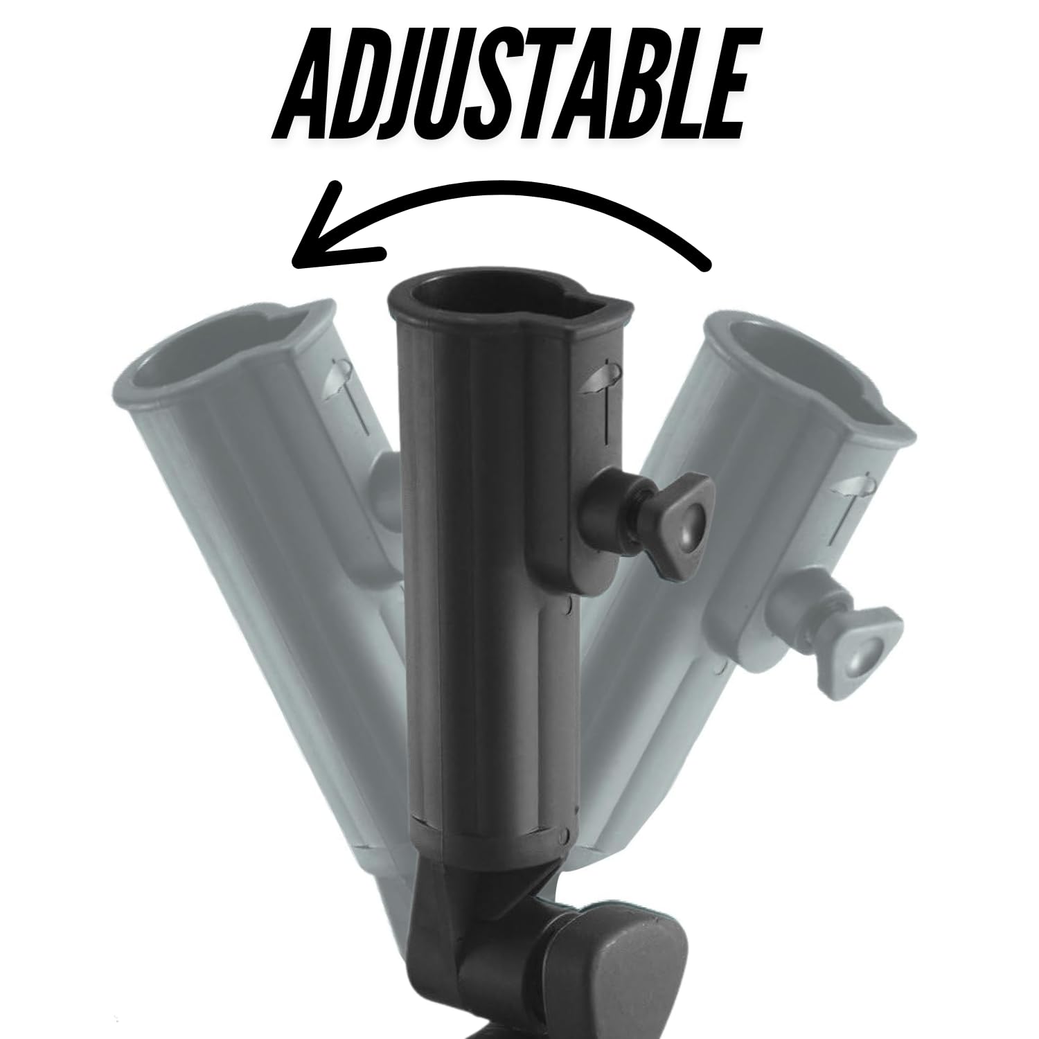 Bag Boy umbrella holder clamp system fits a wide range of tubing on golf carts.
