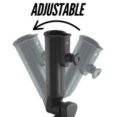 Bag Boy umbrella holder clamp system fits a wide range of tubing on golf carts.