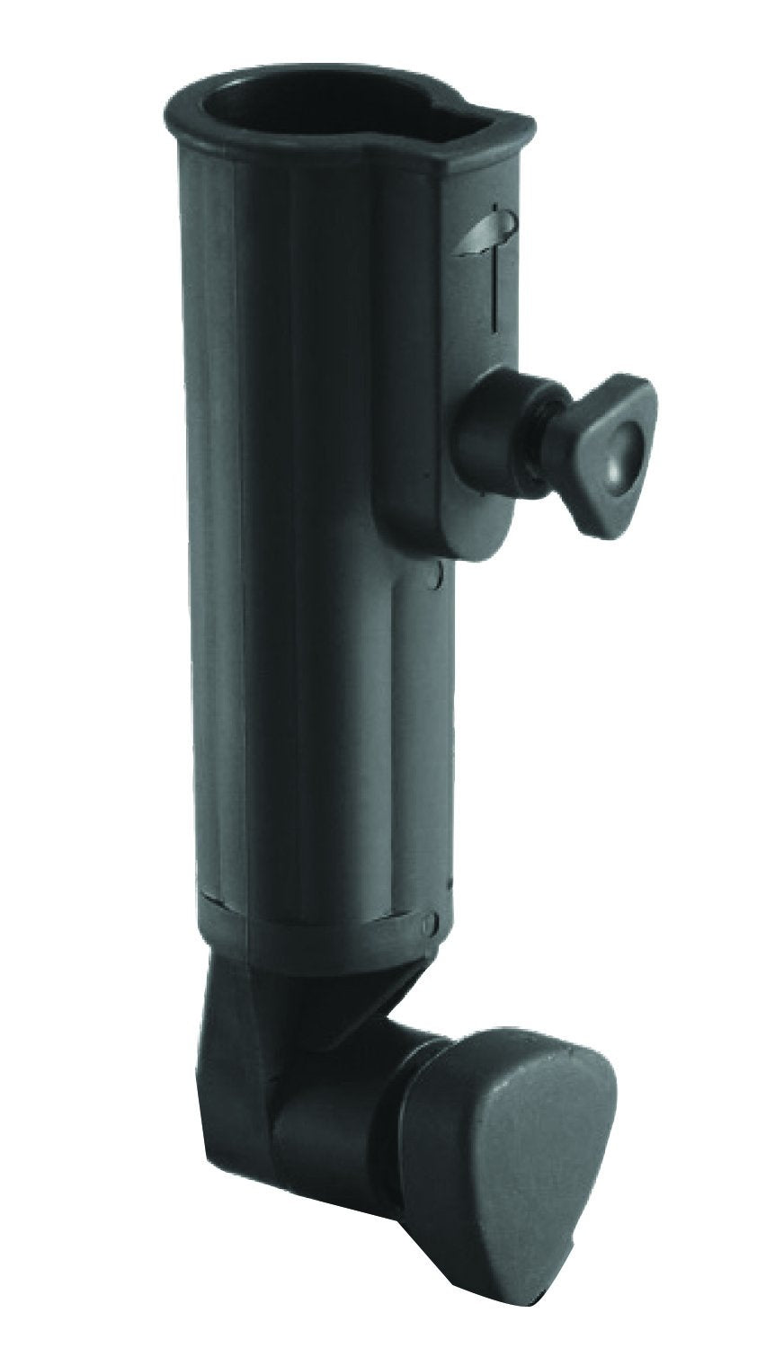 Bag Boy umbrella holder left-right adjustment lets you direct shade where it matters.