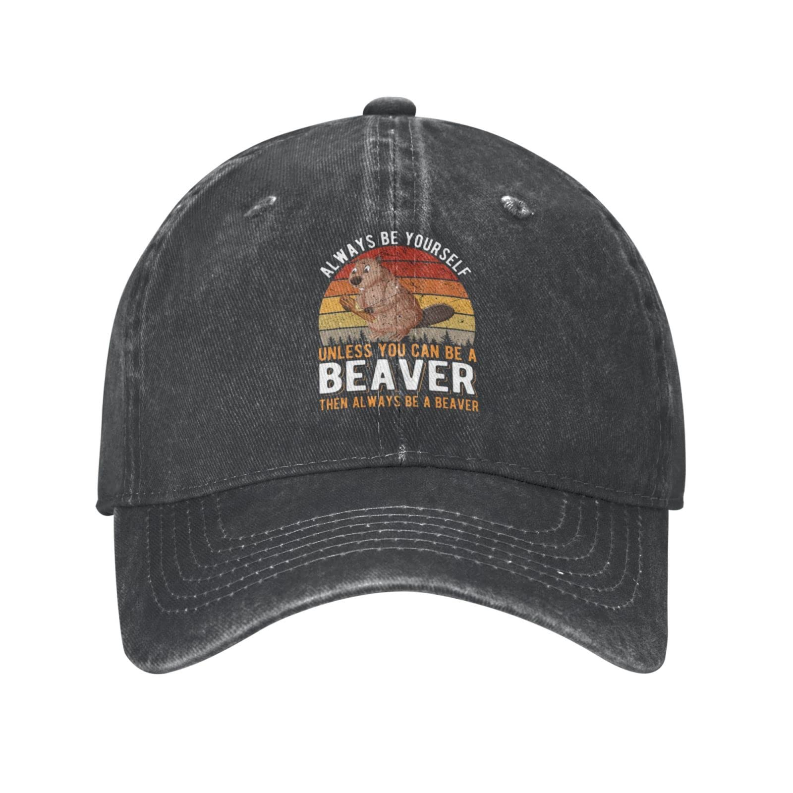 BAGME Funny Beavers hat front view for casual everyday wear and vintage style.