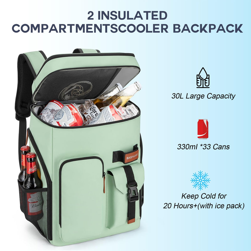 BAGPARKK insulated cooler backpack back pocket for valuables securely stored