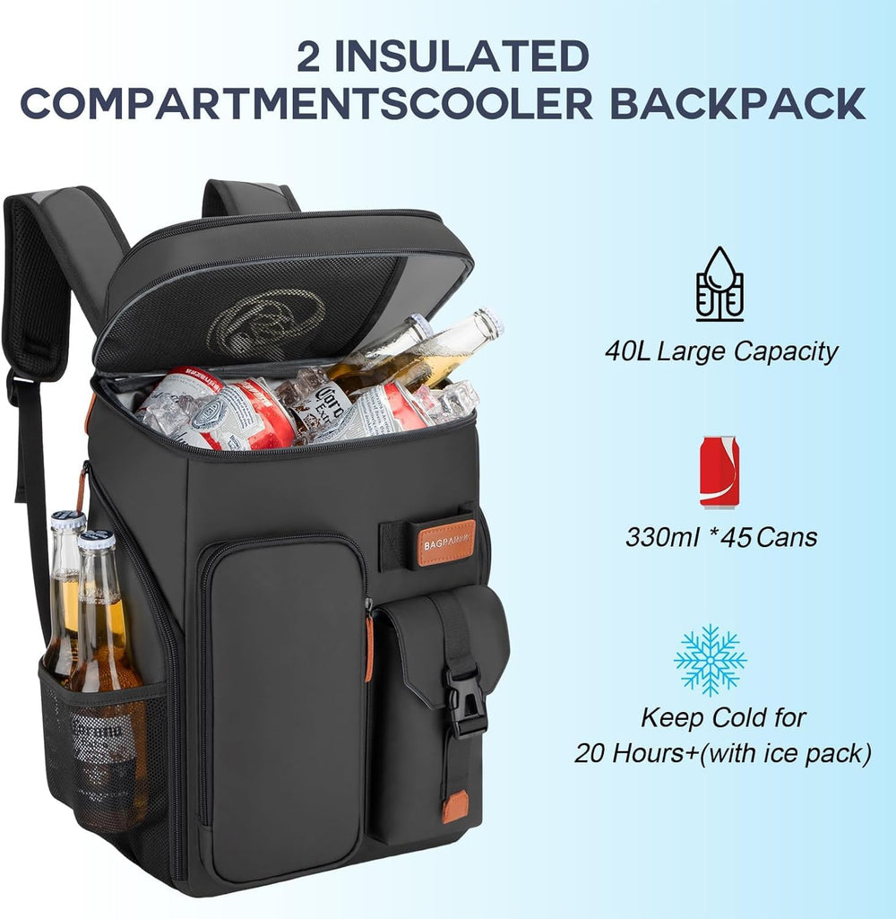 BAGPARKK beach-ready cooler backpack in use at park or beach.