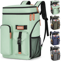 BAGPARKK insulated cooler backpack front view showing dual insulated compartments for cooling beverages