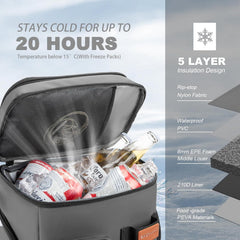 BAGPARKK insulated cooler backpack side pocket open for easy-access snacks on the go