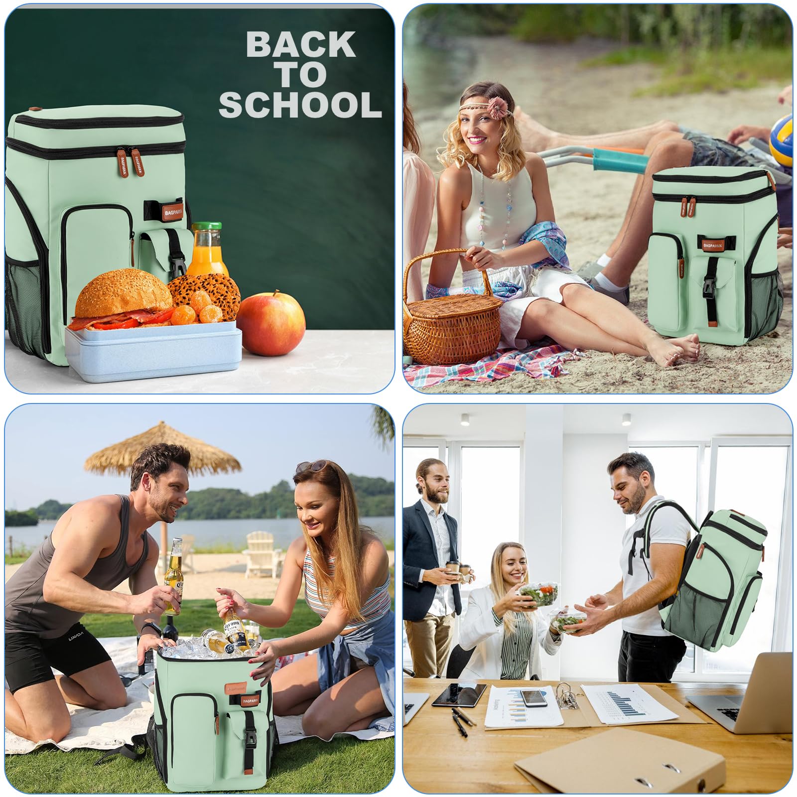 BAGPARKK insulated cooler backpack durable waterproof fabric resists moisture and wear