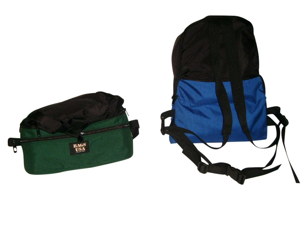 BAGS USA top portion folds inside for a compact waist-pack on the go.