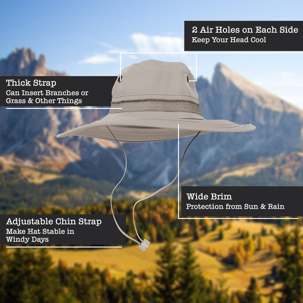BaHoki Essentials adjustable chin strap keeps the hat secure in wind.
