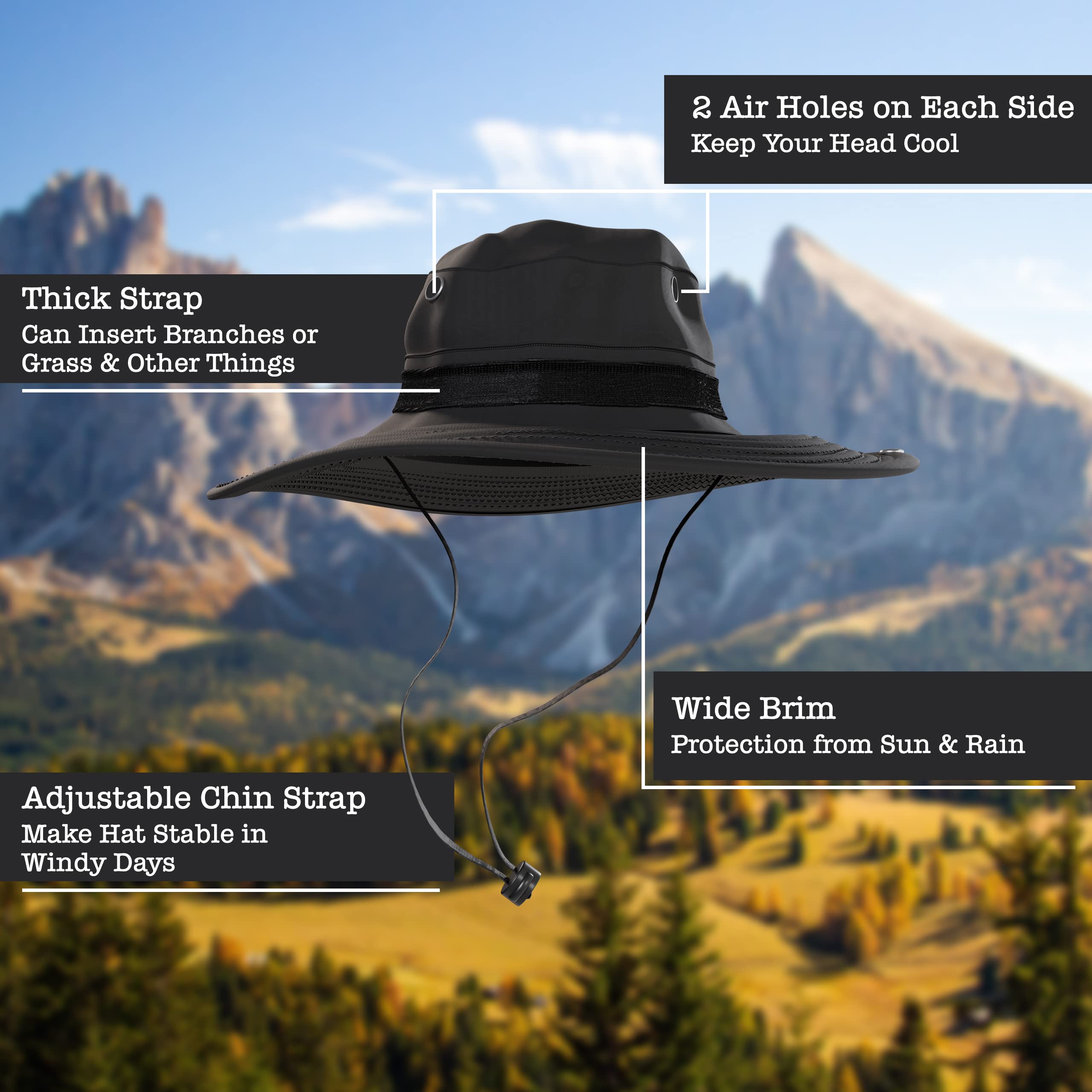 BaHoki Essentials hat with folded brim versatile for hikes