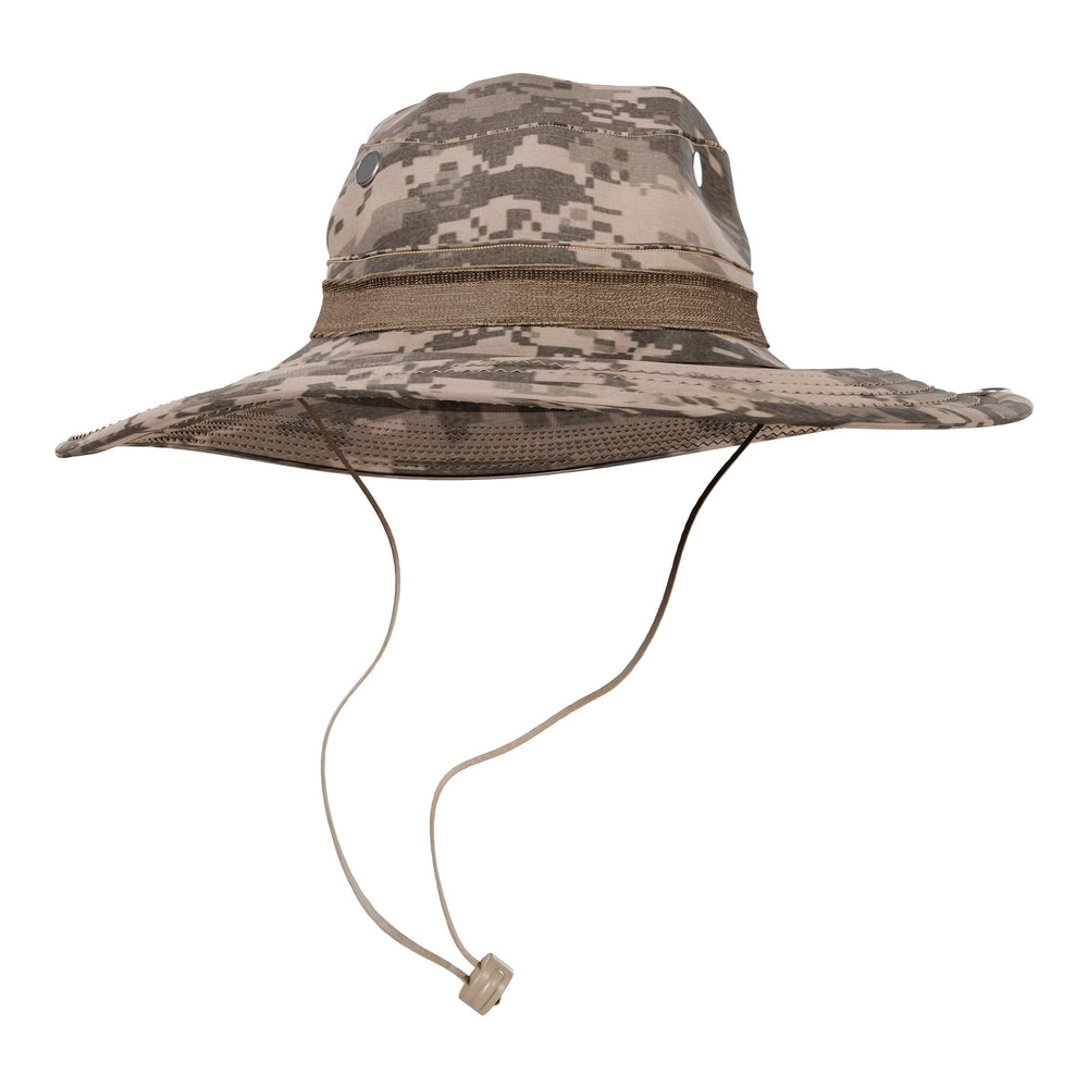 BaHoki Essentials military bucket hat camo front view, ideal for outdoor adventures.