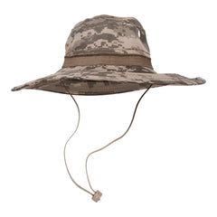 BaHoki Essentials military bucket hat camo front view, ideal for outdoor adventures.