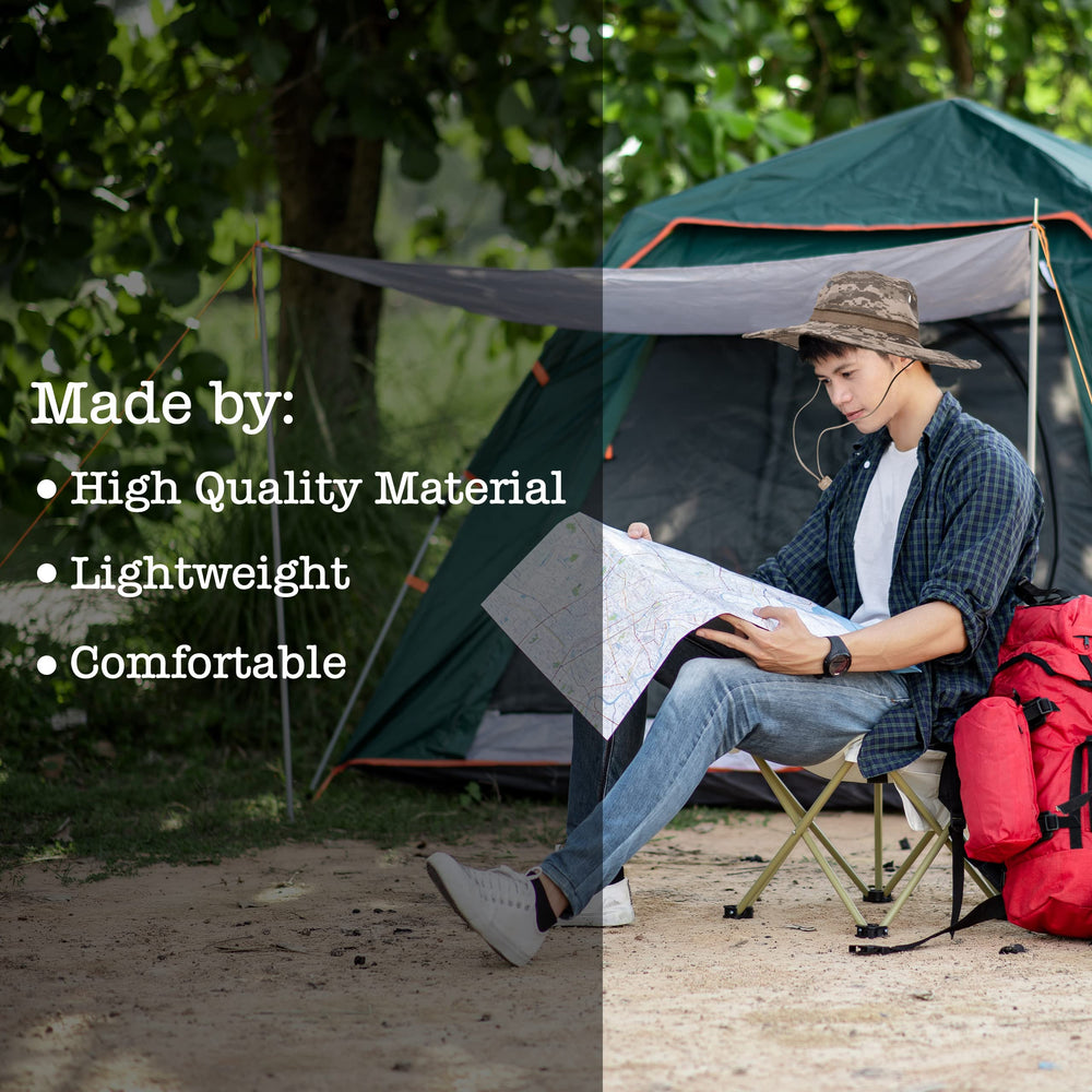 BaHoki Essentials foldable brim design fits easily in a backpack.