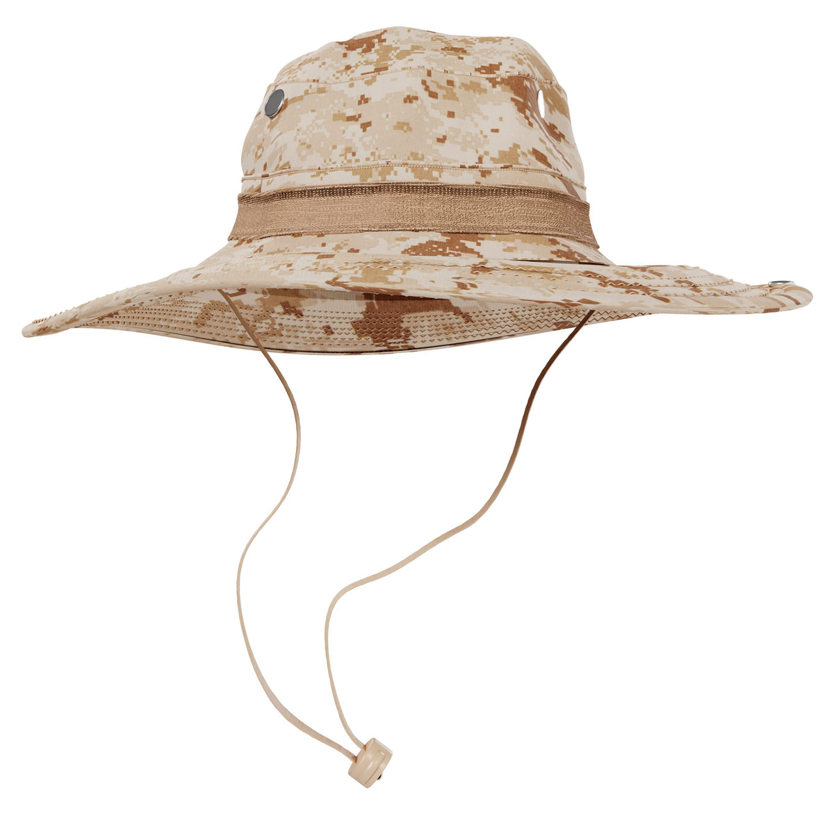 BaHoki Essentials military-style bucket hat camo wide brim shields sun during outdoor adventures.