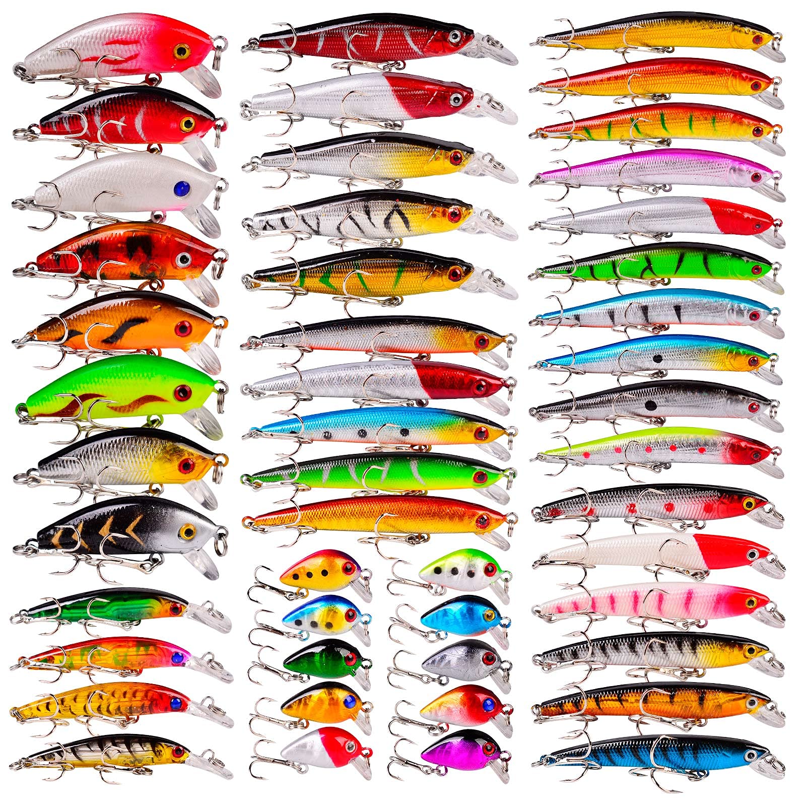 Baikalbass 48-piece lures variety for versatile bass fishing.
