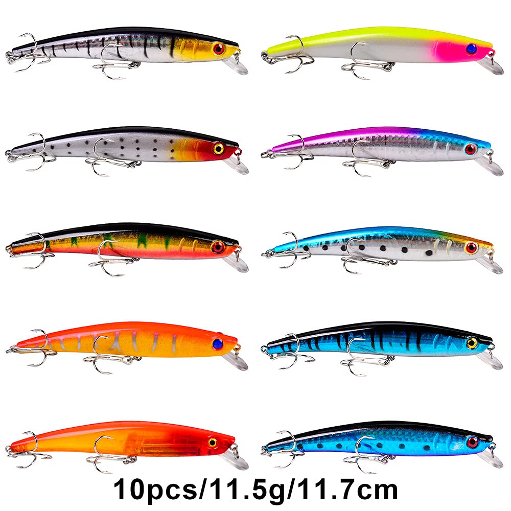 BAIKALBASS minnow lures selection features realistic colors for day or night bites.