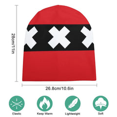 BAIKUTOUAN Amsterdam City Flag beanie side view shows full-print design.