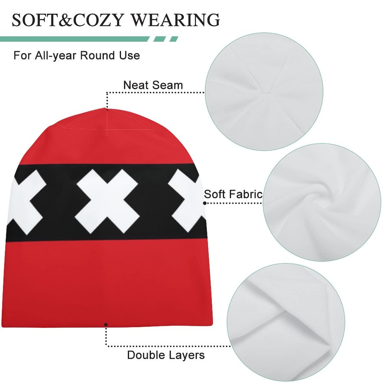 BAIKUTOUAN Amsterdam City Flag cap with elastic fit ensuring snug warmth.