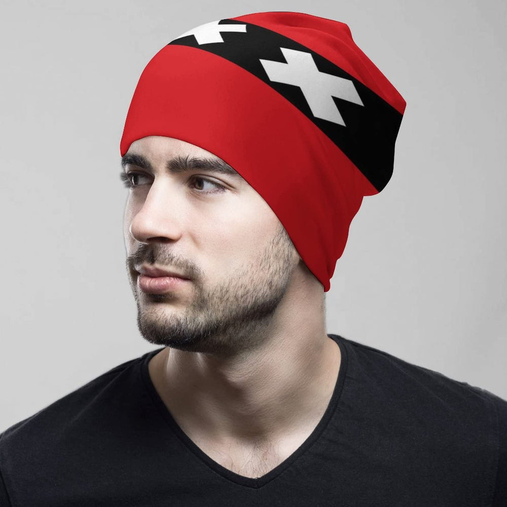 BAIKUTOUAN Amsterdam City Flag unisex beanie for running, cycling, hiking outdoors.