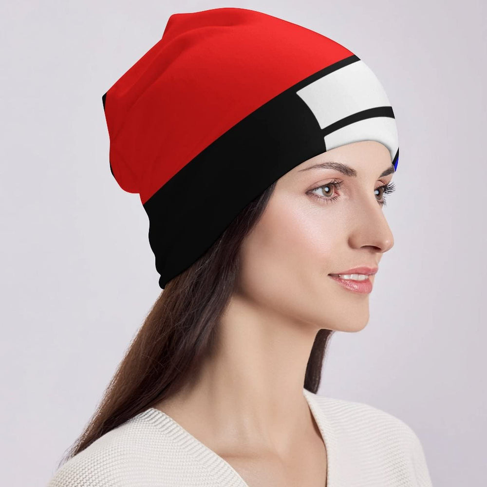 BAIKUTOUAN Mondrian print model wearing cap for hiking and travel.