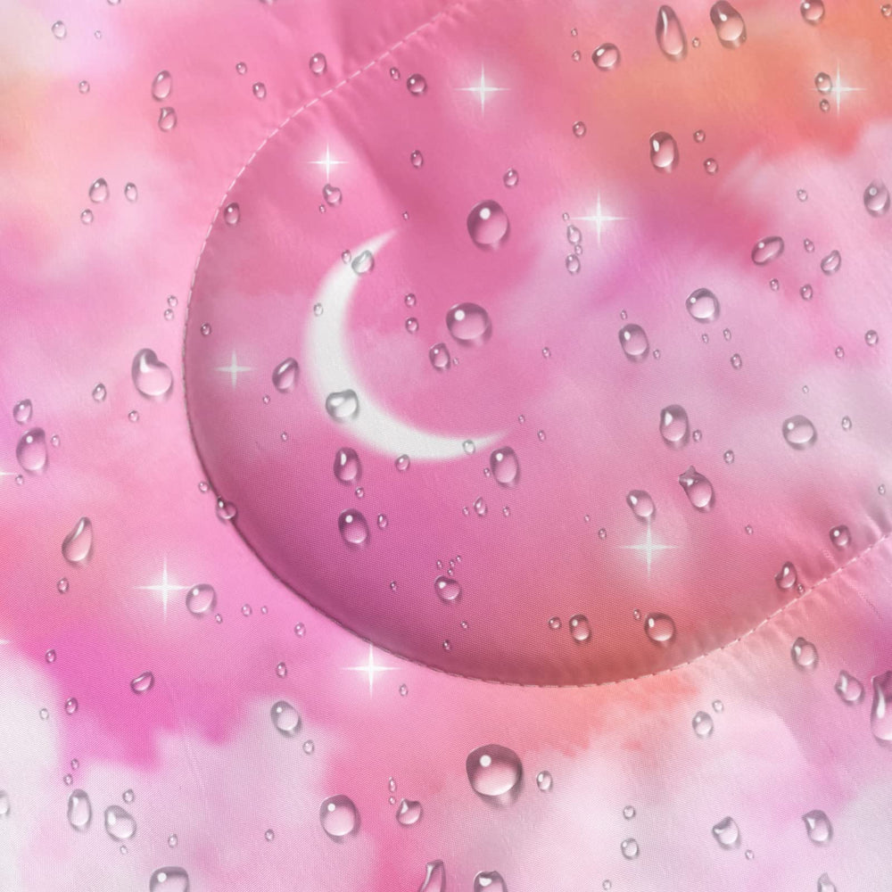 BailiPromise Pink Cloud sleeping bag in-pack cylinder demonstrates compact portability.