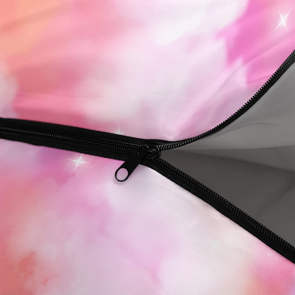 BailiPromise Pink Cloud sleeping bag laid flat for camping setup.